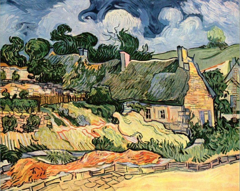 Thatched Cottages at Cordeville painting - Vincent van Gogh Thatched Cottages at Cordeville art painting